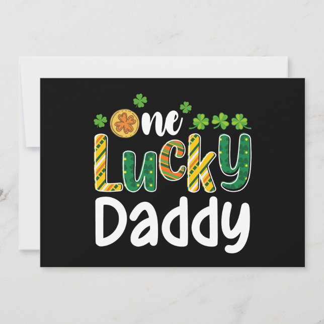 One Lucky Daddy Matching Family St Patrick's Day Invitation (Front)