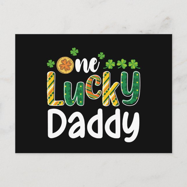 One Lucky Daddy Matching Family St Patrick's Day Postcard (Front)