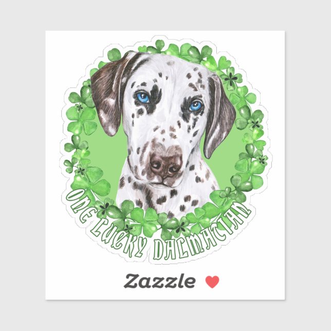 One Lucky Dalmatian Funny St. Patrick Dog  Sticker (Sheet)