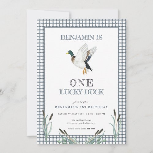 One Lucky Duck 1st Birthday Invitation