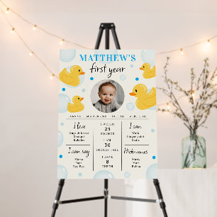 One Lucky Duck 1st Birthday Milestones Foam Boards