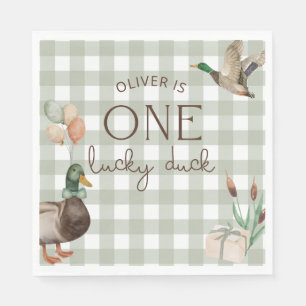 One Lucky Duck 1st Birthday Napkins