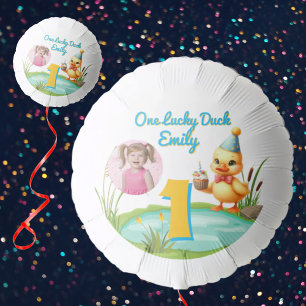 One Lucky Duck 1st Birthday Photo Balloon