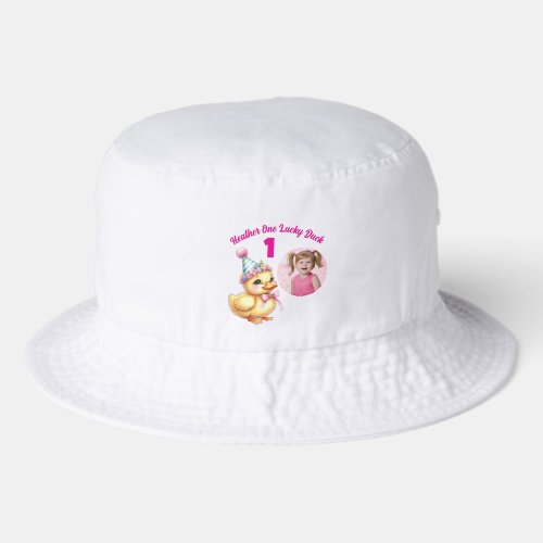 One Lucky Duck 1st Birthday Photo Gift Bucket Hat