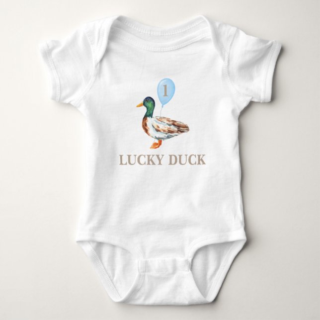 One Lucky Duck Baby Bodysuit (Front)