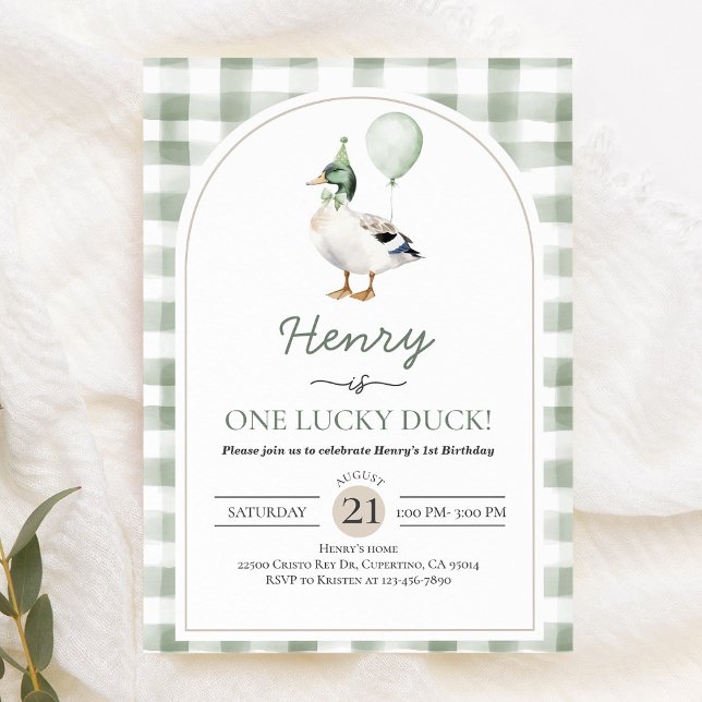 One Lucky Duck Birthday Invitation (Creator Uploaded)