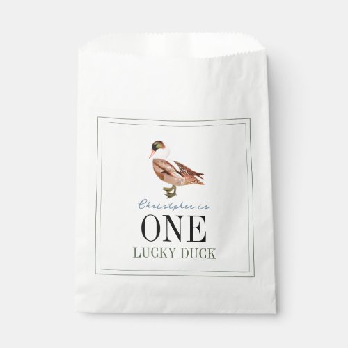 One Lucky Duck Boy 1st Birthday Favor Bag