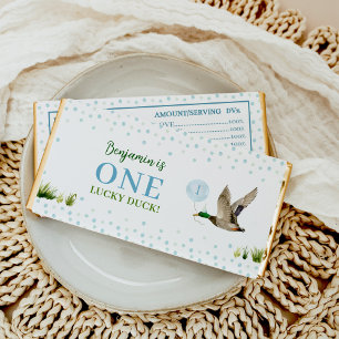 One Lucky Duck Boy Birthday Hershey Bar Favor
