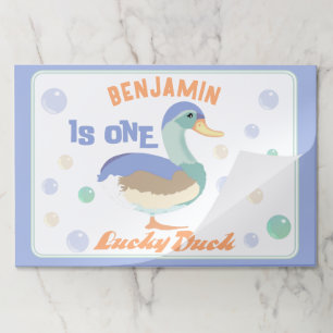 One Lucky Duck & Bubbles First Birthday Placemat