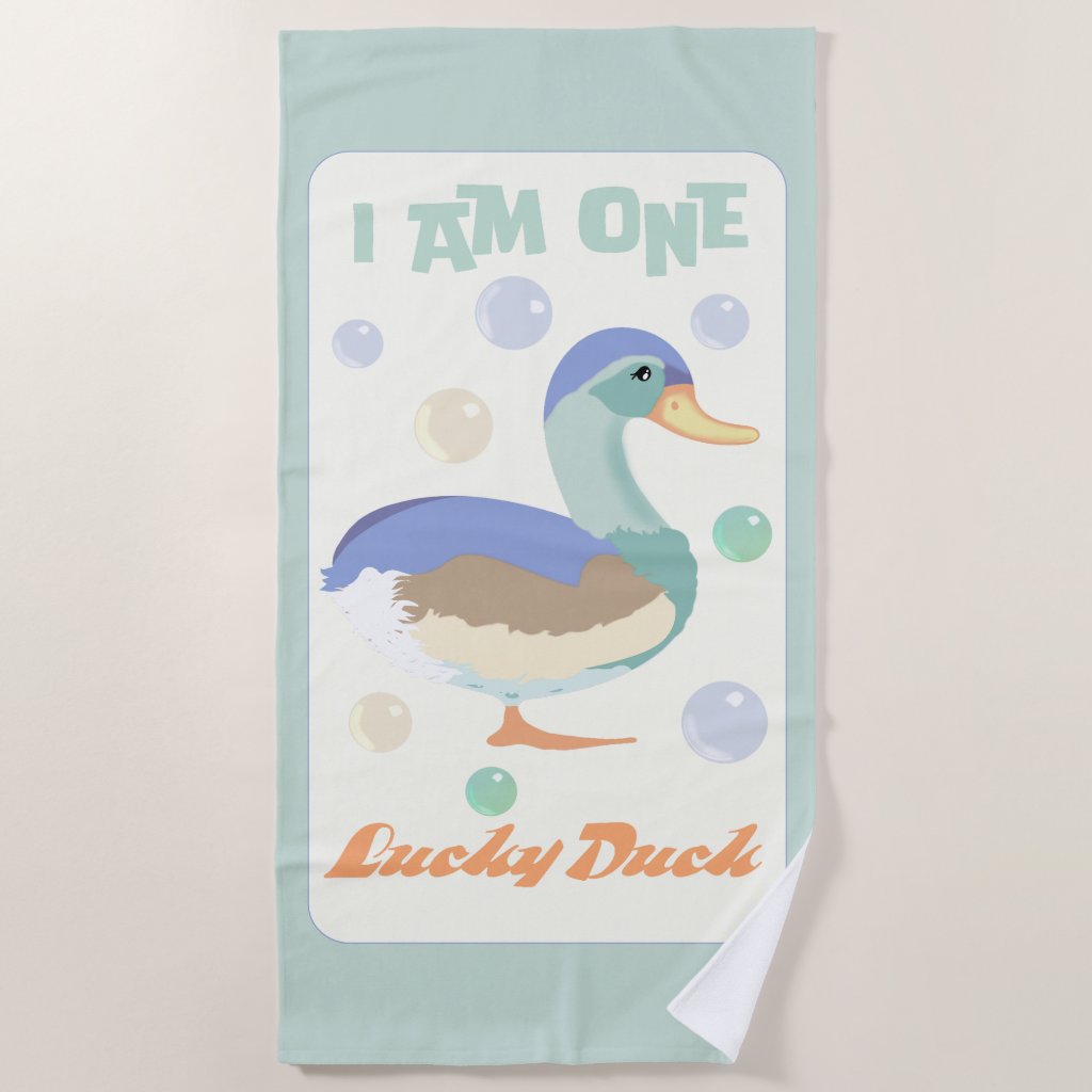 One Lucky Duck &  Bubbles Green  Pastel 