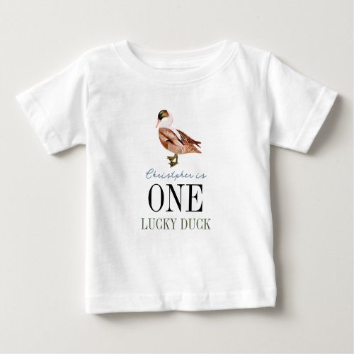 One Lucky Duck Classic Boy 1st Birthday Baby T_Shirt