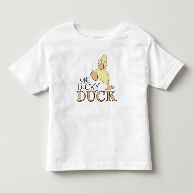 One Lucky Duck Cute Cartoon Graphic Toddler T-shirt (Front)