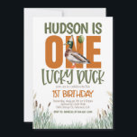 ONE Lucky Duck First Birthday Invitation<br><div class="desc">ONE LUCY DUCK is going to have a fantastic birthday celebration!</div>