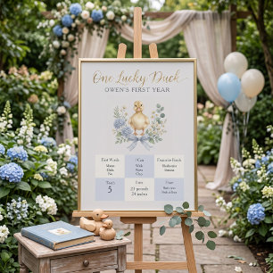 One Lucky Duck First Birthday Milestone Board