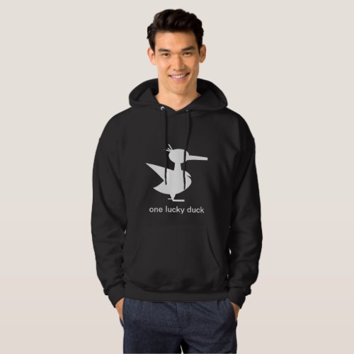 One Lucky Duck Hoodie with text