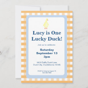 One Lucky Duck Invitation Template (Orange)