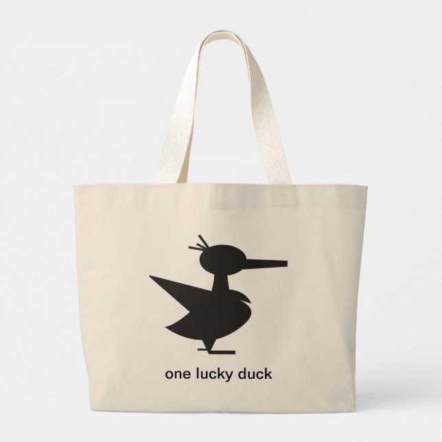 One Lucky Duck large sturdy tote bag (Back)