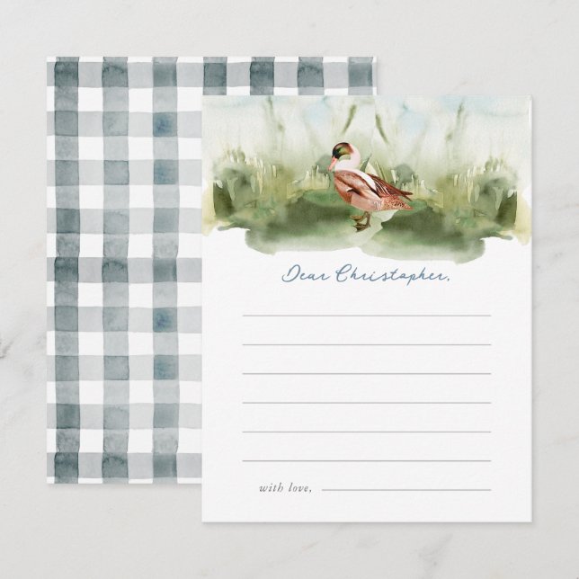 One Lucky Duck Watercolor Birthday Time Capsule Enclosure Card (Front/Back)