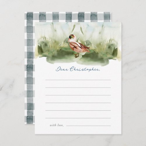 One Lucky Duck Watercolor Birthday Time Capsule Enclosure Card
