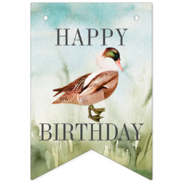 One Lucky Duck Watercolor Boy 1st Birthday Bunting Flags
