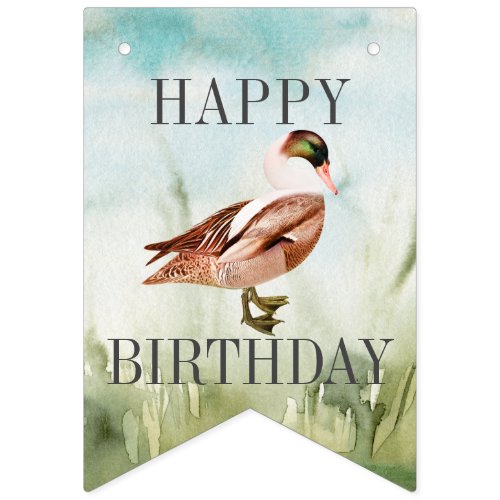 One Lucky Duck Watercolor Boy 1st Birthday Bunting Flags