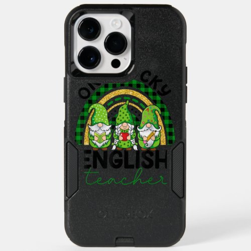 One Lucky English Teacher Gnomes St Patricks Day R OtterBox iPhone 14 Pro Max Case