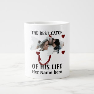 One lucky fisherman matching couple fish photo giant coffee mug