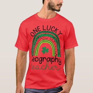 One Lucky Geography Teacher St Patricks Day Shamro T-Shirt