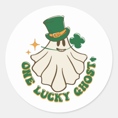 One Lucky Ghost Classic Round Sticker