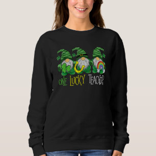 One Lucky Gnomes Teacher St Patricks Day Gnomes Te Sweatshirt