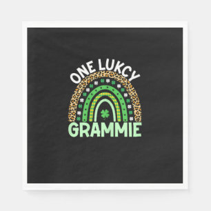 One Lucky Grammie Leopard Rainbow Saint Patrick's Napkins