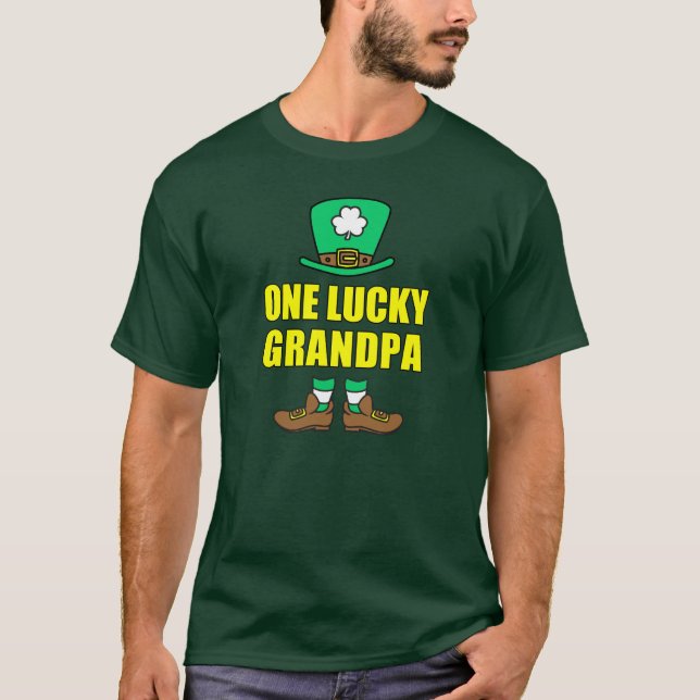 One Lucky Grandpa Leprechaun T-Shirt (Front)