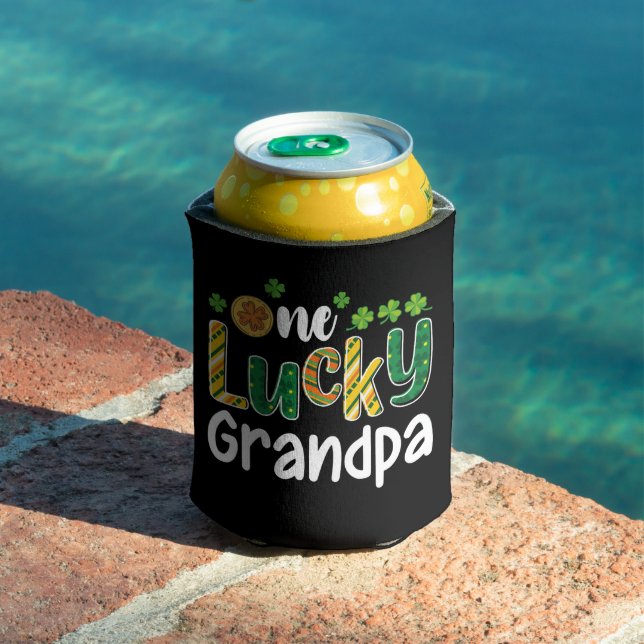 One Lucky Grandpa Matching Family St Patrick's Day Can Cooler (In Situ Pool)
