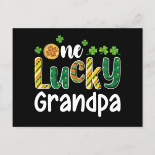 One Lucky Grandpa Matching Family St Patrick's Day Postcard
