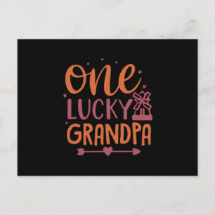 One Lucky Grandpa Postcard