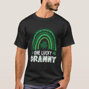 One Lucky Granny Shamrock Patrick's Day Rainbow Ir T-Shirt