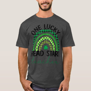 One Lucky Head Start Teacher Rainbow Patrick Day M T-Shirt