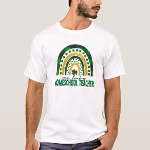 One Lucky Homeschool Teacher Rainbow St Patricks D T-Shirt