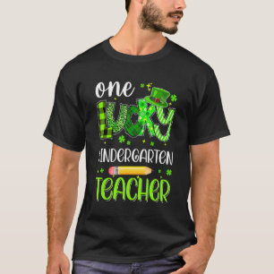 One Lucky Kindergarten Teacher Pencil St Patricks  T-Shirt