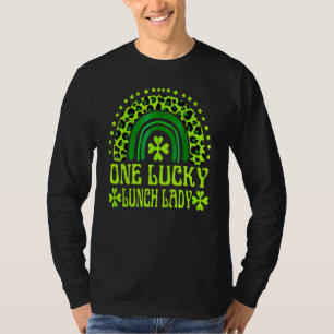 One Lucky Lunch Lady Family St Patricks Day Rainbo T-Shirt