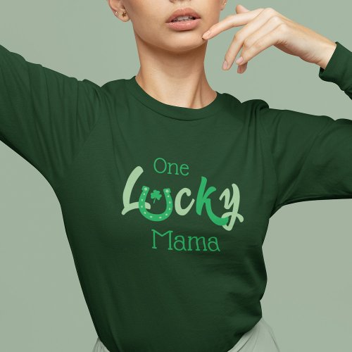One Lucky Mama  Customizable St Patricks Day T_Shirt