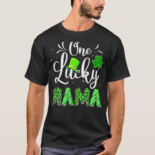 One Lucky Mama Irish Shamrock Leopard St Patricks T_Shirt