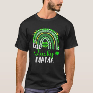 One Lucky Mama Leopard Print Rainbow St Patrick’ T-Shirt