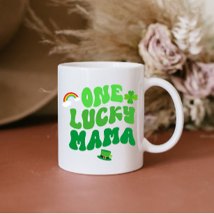 One Lucky Mama St. Patrick's Day Shamrock Coffee M Coffee Mug