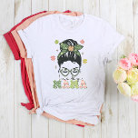 One Lucky Mama St. Patrick's Day T-Shirt<br><div class="desc">One Lucky Mama St. Patrick's Day Art - Mom Hair in a Messy Bun,  Heart Shaped Glasses</div>