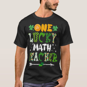 One Lucky Math Teacher St Patricks Day Buffalo Pla T-Shirt