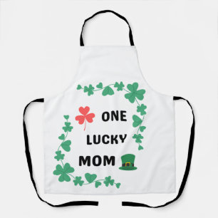 One lucky mom irish apron