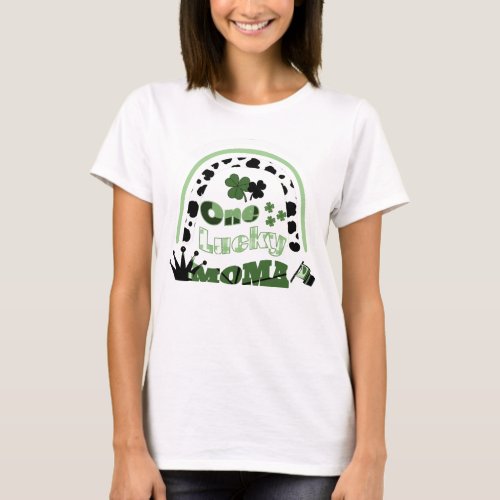 One Lucky Moma black color design T_Shirt
