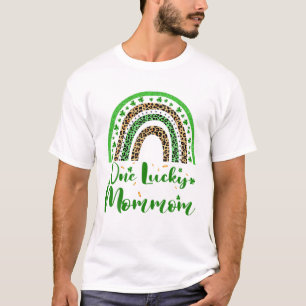 One Lucky Mommom Irish Rainbow Leopard Patricks Da T-Shirt