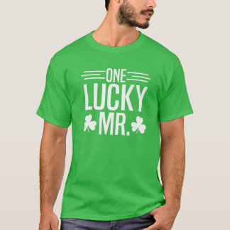 One Lucky Mr St Patricks Day Irish Shamrock Couple T-Shirt